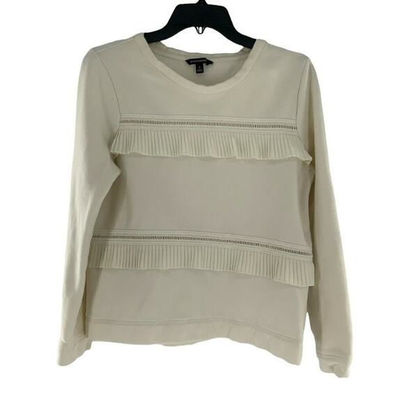 Banana Republic Top Women's Size Small Long Sleeves Ruffled Pleated Trim Couture - Picture 3 of 11